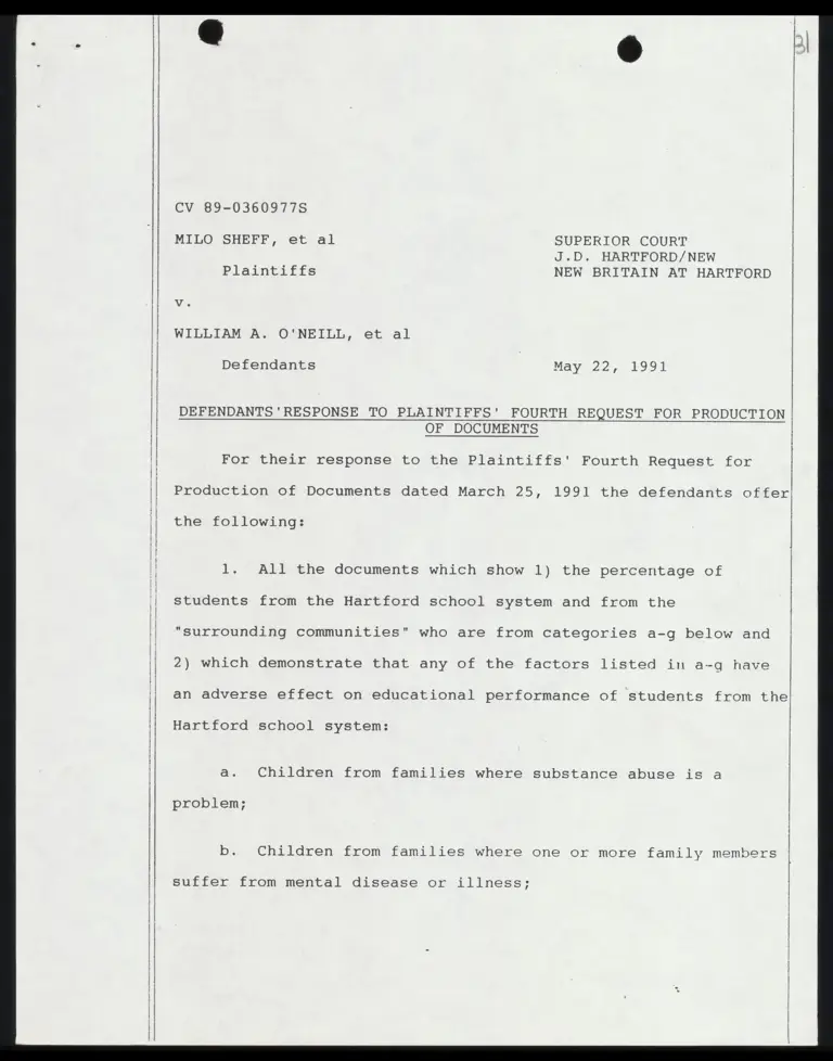 Defendants' Response to Plaintiffs' Fourth Request for Production of Documents preview