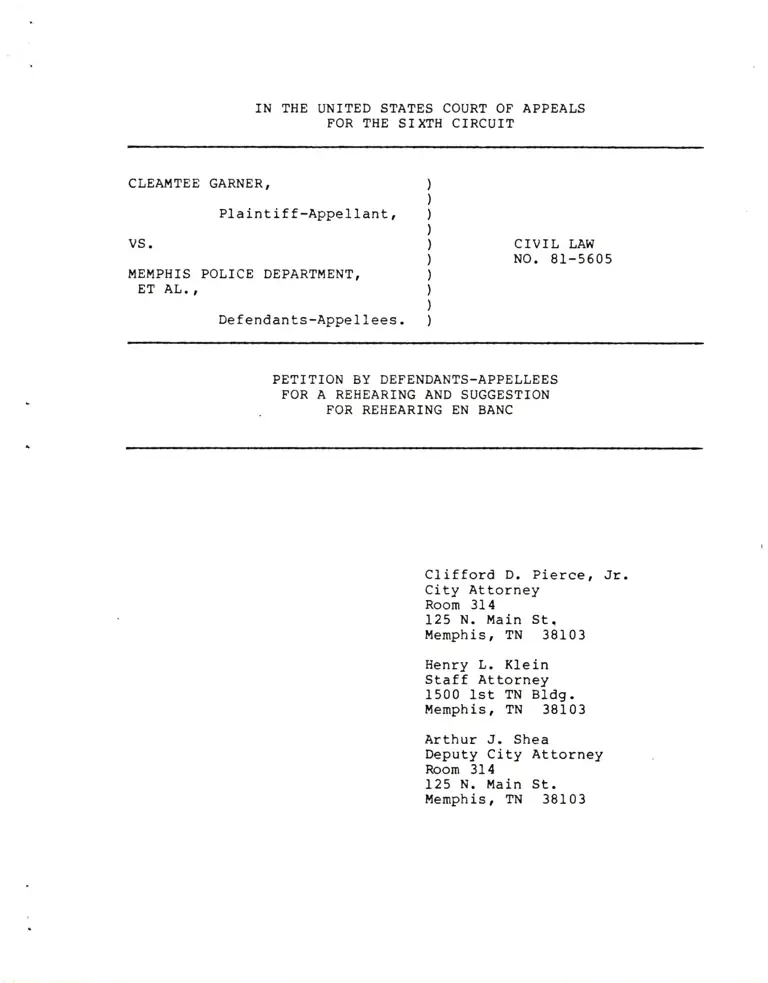 Petition by Defendants-Appellees for a Rehearing and Suggestion for Rehearing En Banc preview