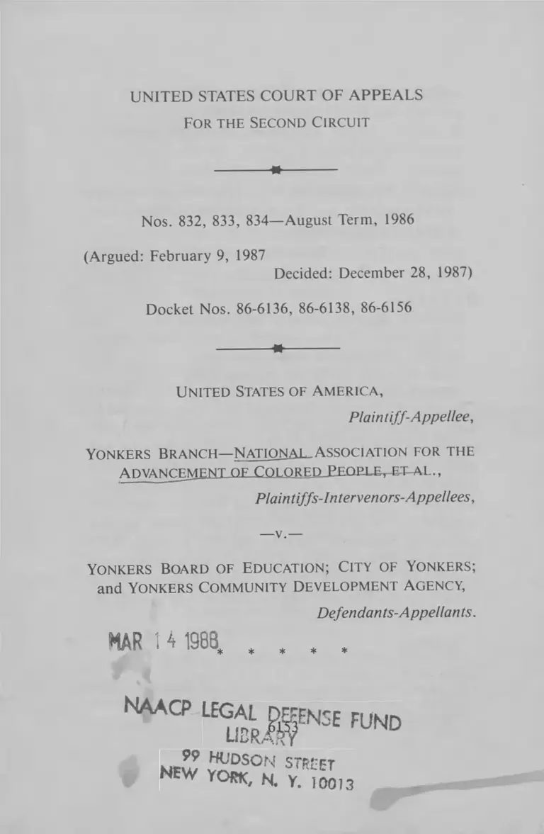 United States v. Yonkers Board of Education Opinion preview