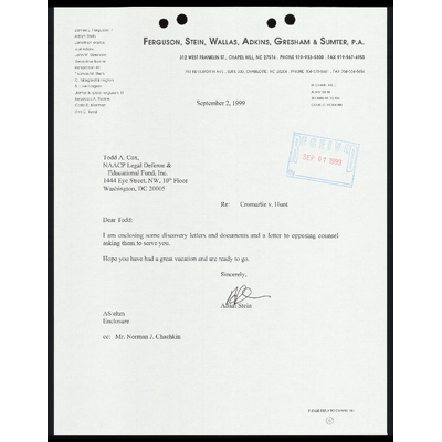Letter From Stein RE: Discovery and Letter RE Addition to Service Lists preview