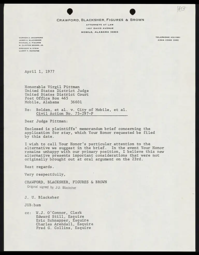 Plaintiffs' Memorandum Brief Opposing Application for Stay Pending Appeal with Cover Letter preview