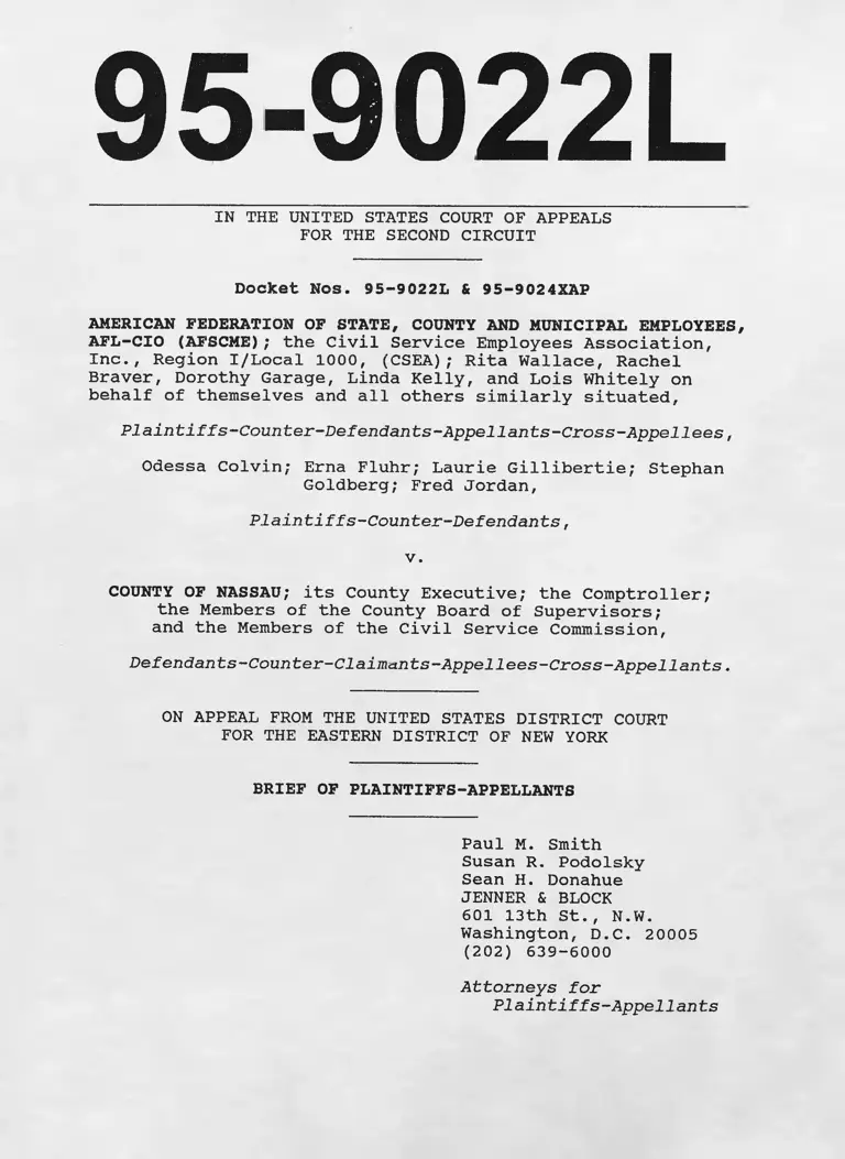AFSCME v. County of Nassau Brief of Plaintiffs-Appellants preview