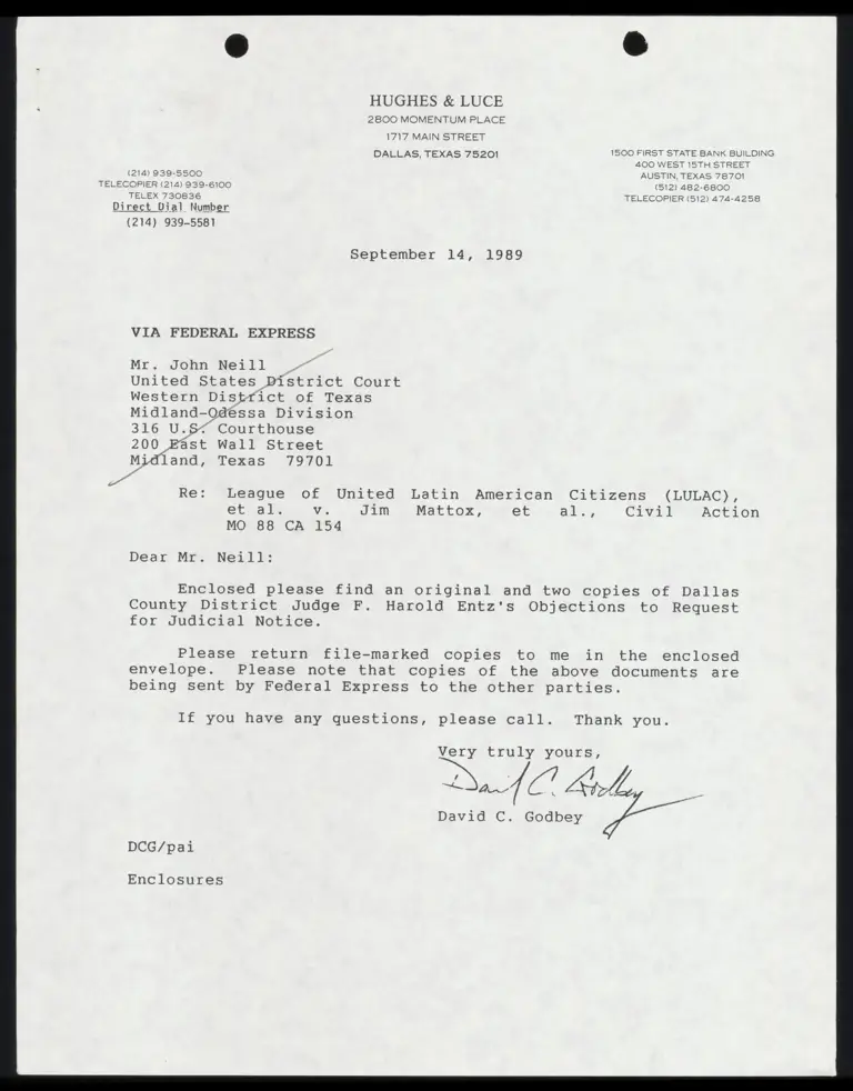 Dallas County District Judge Entz's Objections to Request for Judicial Notice preview