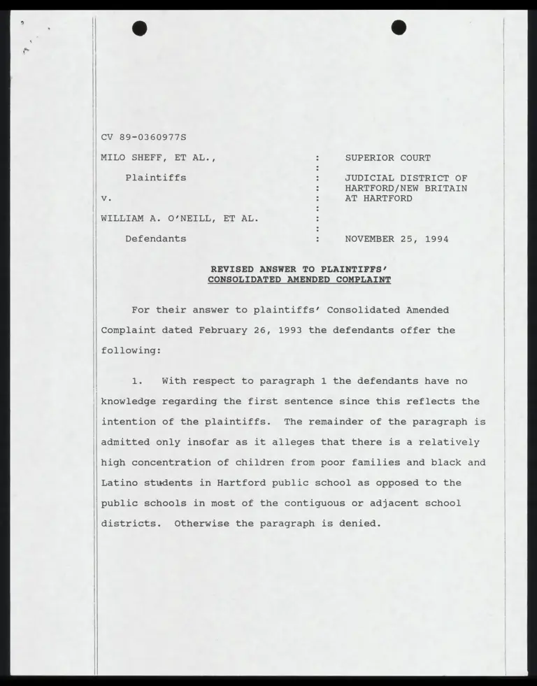 Revised Answer to Plaintiffs' Consolidated Amended Complaint preview
