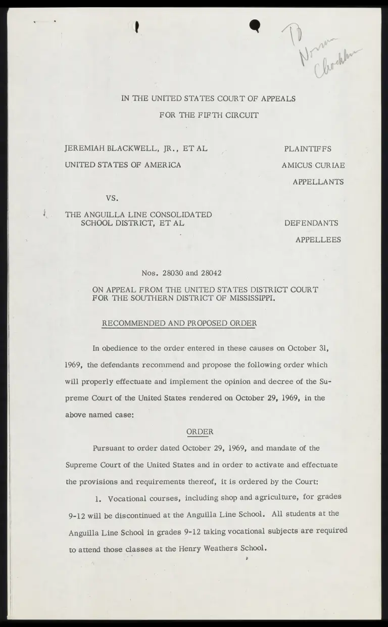 Recommended and Proposed Order preview