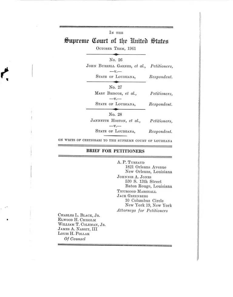 Garner v. Louisiana Brief for Petitioners preview