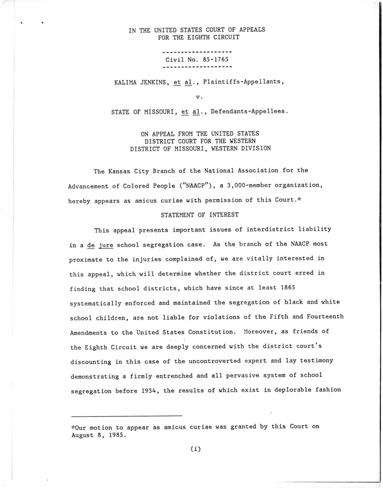 Jenkins v. Missouri Brief Amicus Curiae Kansas City NAACP preview