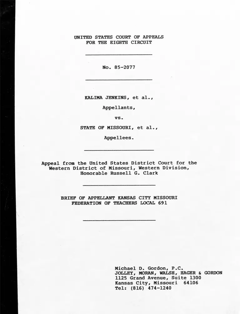 Jenkins v. Missouri Brief of Appellant Kansas City Missouri Federation of Teachers Local 691 preview