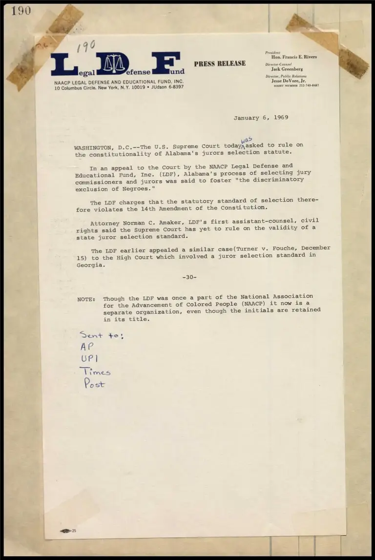 Alabama's Jury Selection Statute - Discriminatory Exclusion of Negroes preview