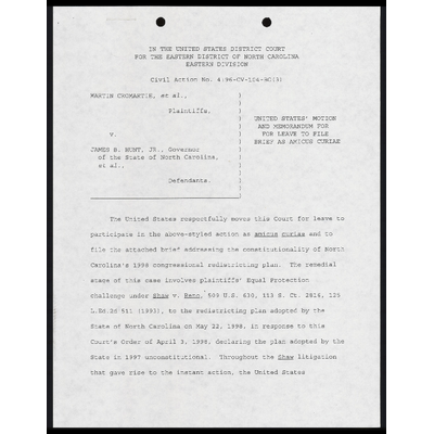 United States' Motion and Memorandum for Leave to File Brief as Amicus Curiae preview