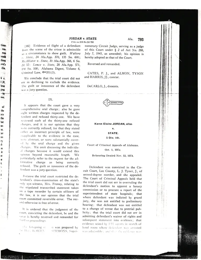 Jordan v. State Court Opinion preview