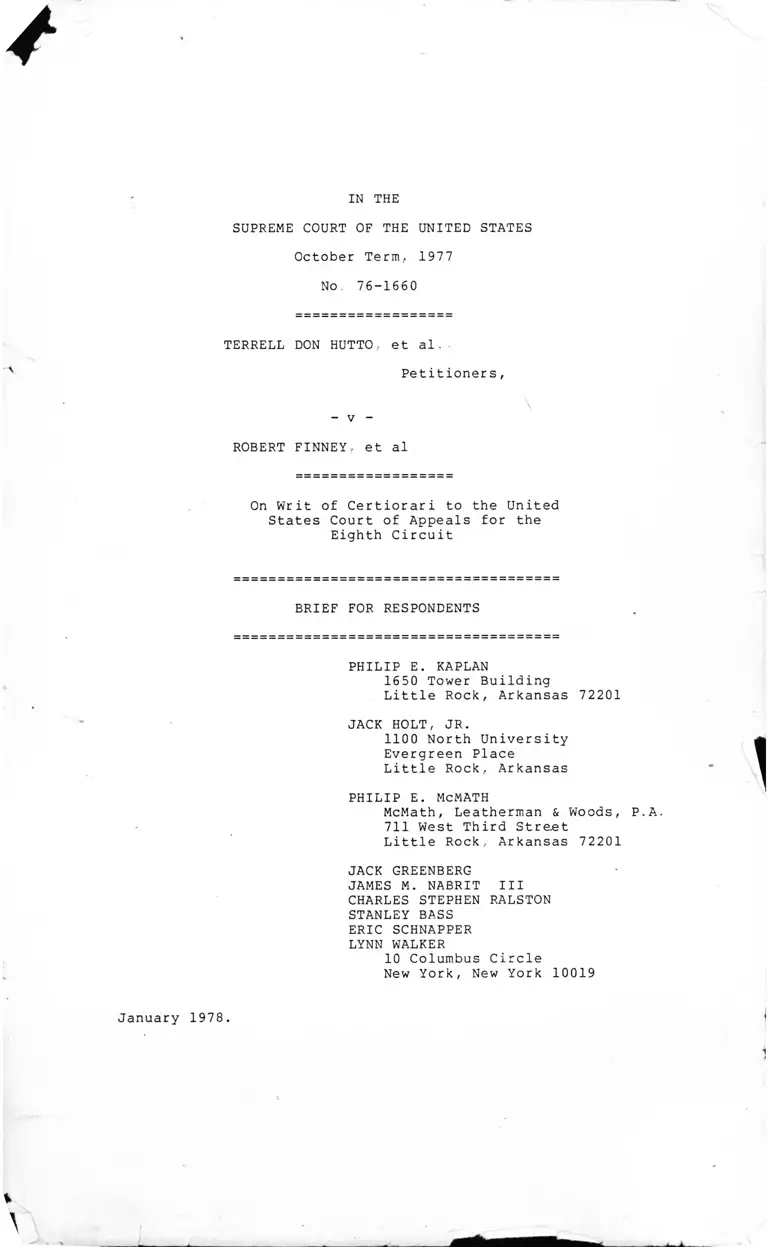 Hutto v. Finney Brief of Respondents preview