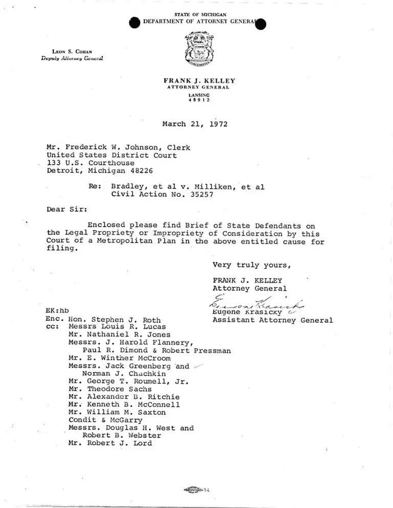 Brief of State Defendants on the Legal Propriety or Impropriety of Consideration by this Court of a Metropolitan Plan preview