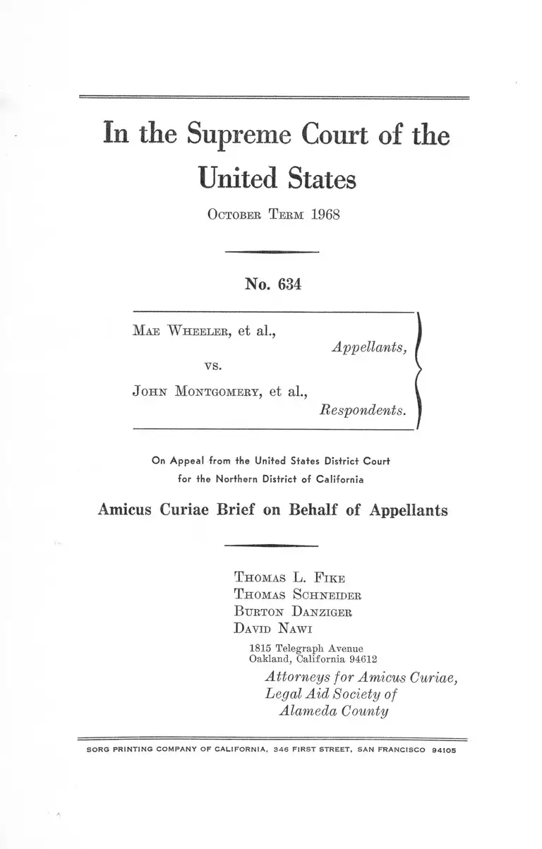 Wheeler v. Montgomery Brief Amicus Curiae on Behalf of Appellants preview
