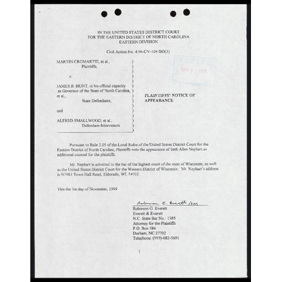 Plaintiffs' Notice of Appearance preview