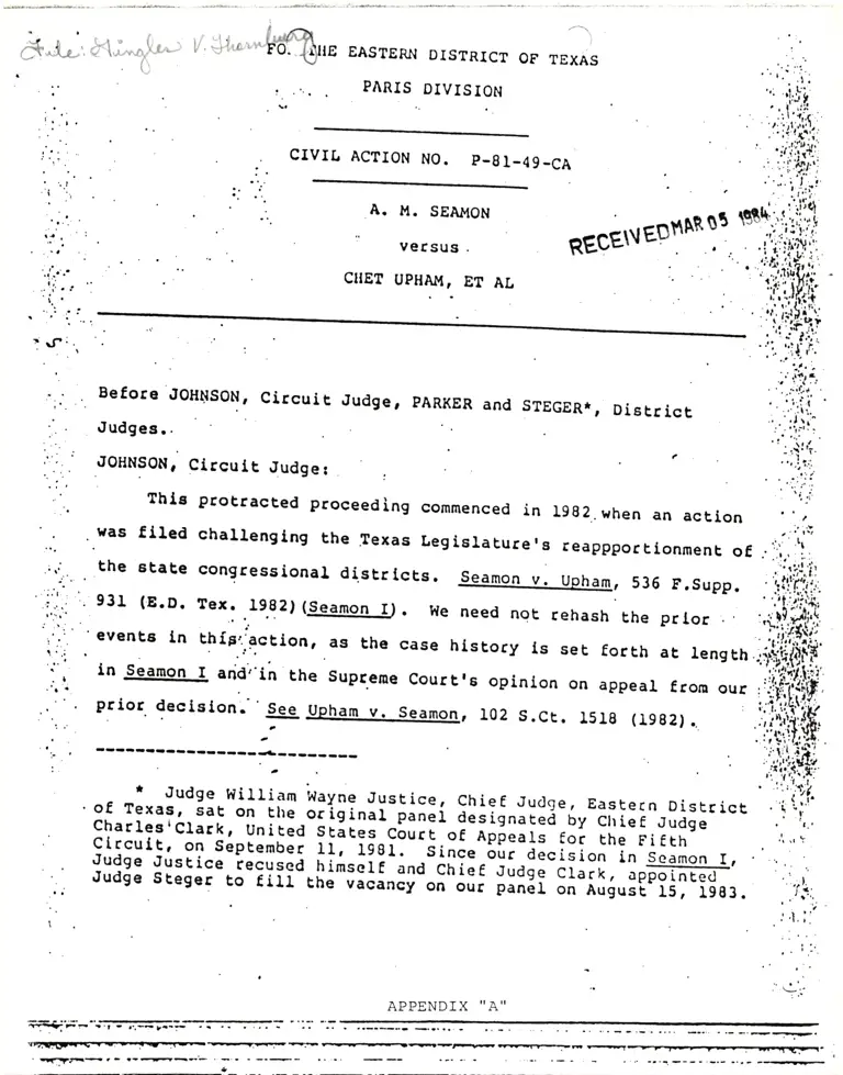 Seamon v. Upham Brief preview