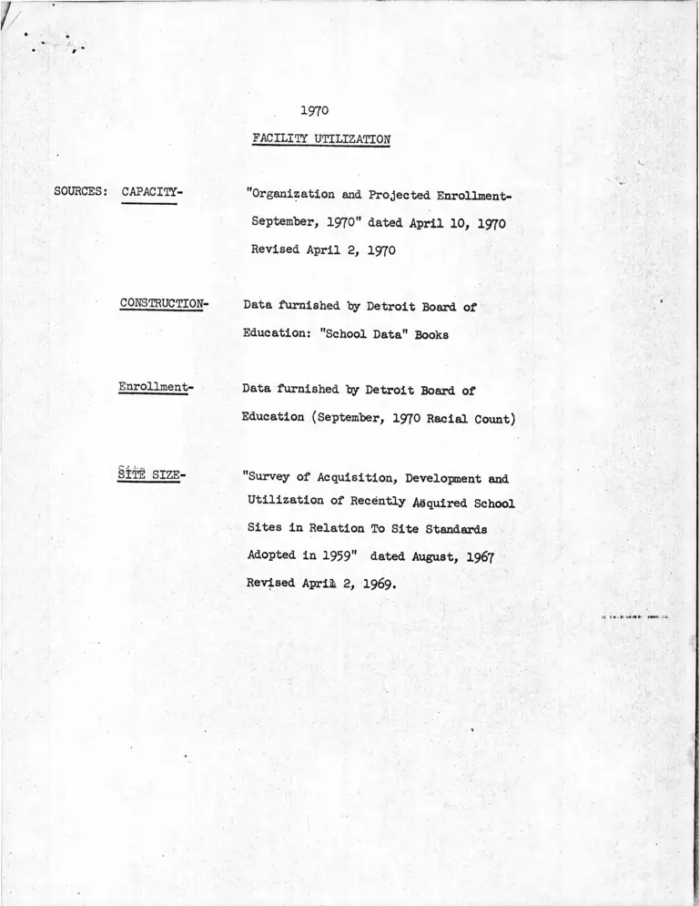 1970 Analysis of Facility Utilization preview