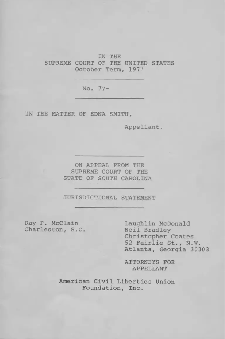 Smith v USA Jurisdictional Statement preview