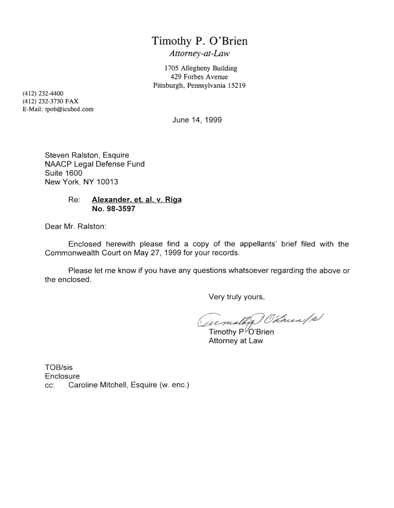 Alexander v. Riga Appeal from Judgment of the Western District of Pennsylvania preview