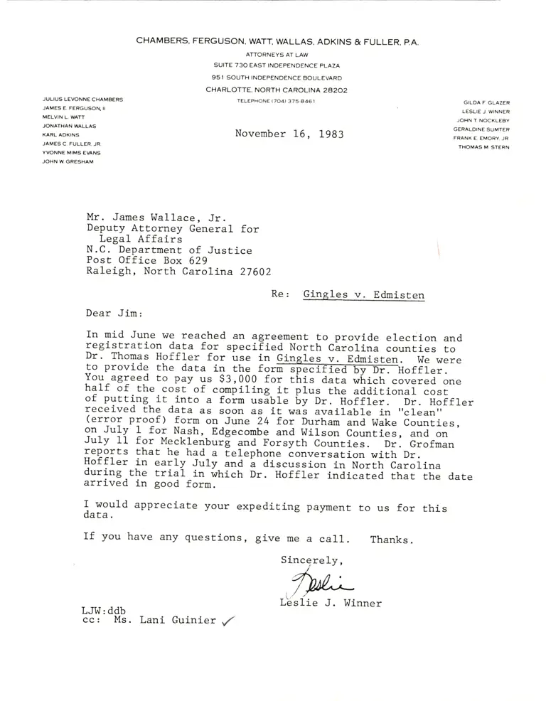 Correspondence from Winner to Wallace preview