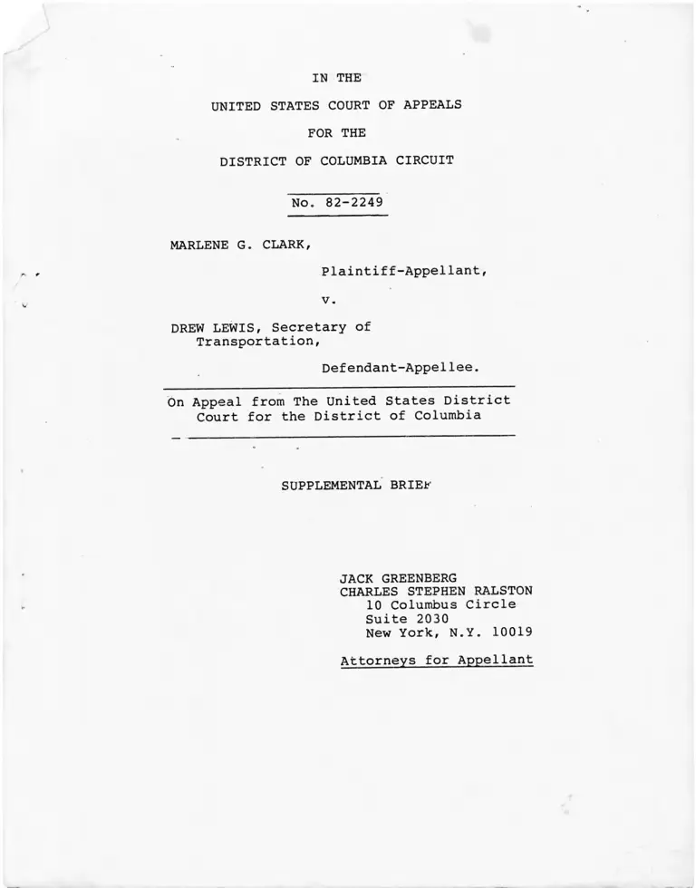 Clark v. Lewis Supplemental Brief preview