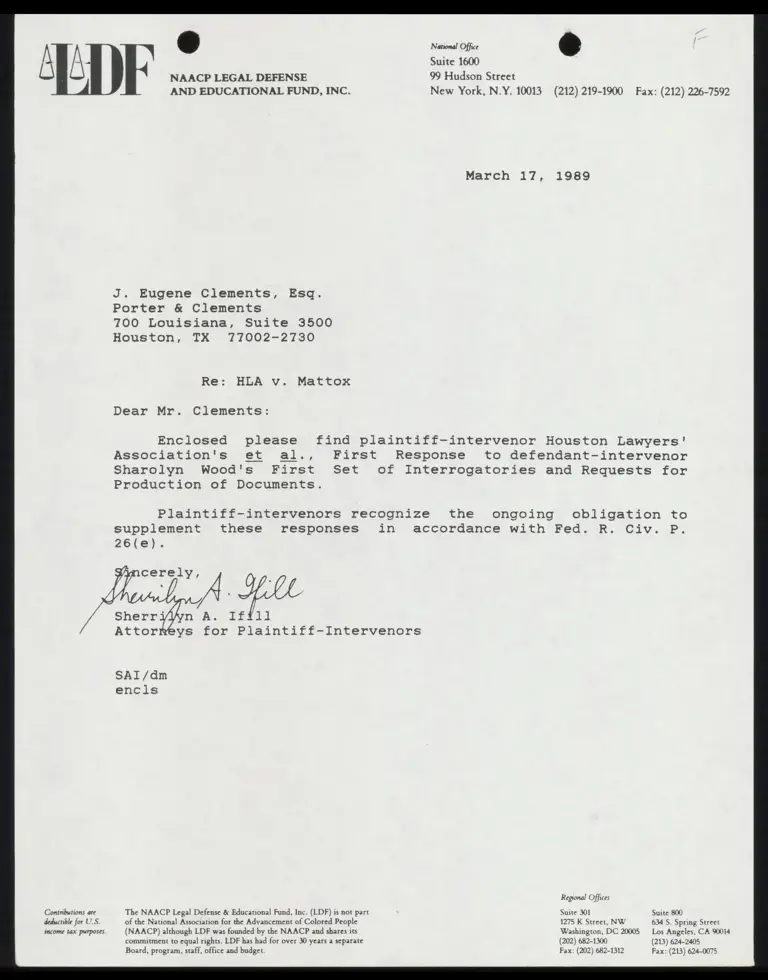 Plaintiff-Intervenors First Response to Defendant-Intervenor Wood's First Set of Interrogatories and Requests for Production of Documents preview