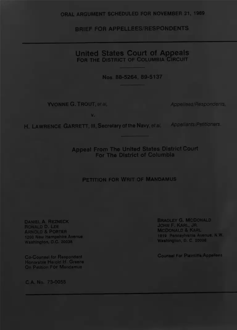 Trout v. Garrett III Brief for Appellees/Respondents preview