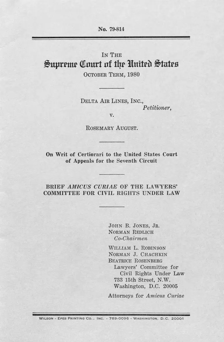 Delta Air Lines, Inc. v. August Brief Amicus Curiae preview