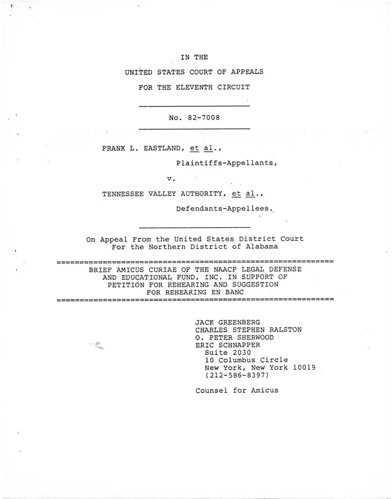 Eastland v. Tennessee Valley Authority Brief Amicus Curiae preview