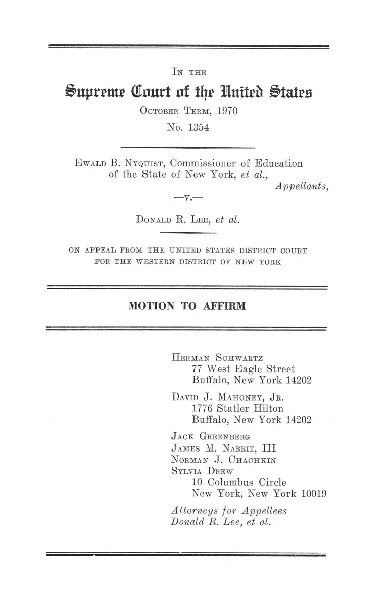 Nyquist v. Lee Motion to Affirm preview