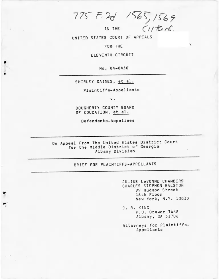 Gaines v. Dougherty County Board of Education Statement Regarding Oral Argument preview