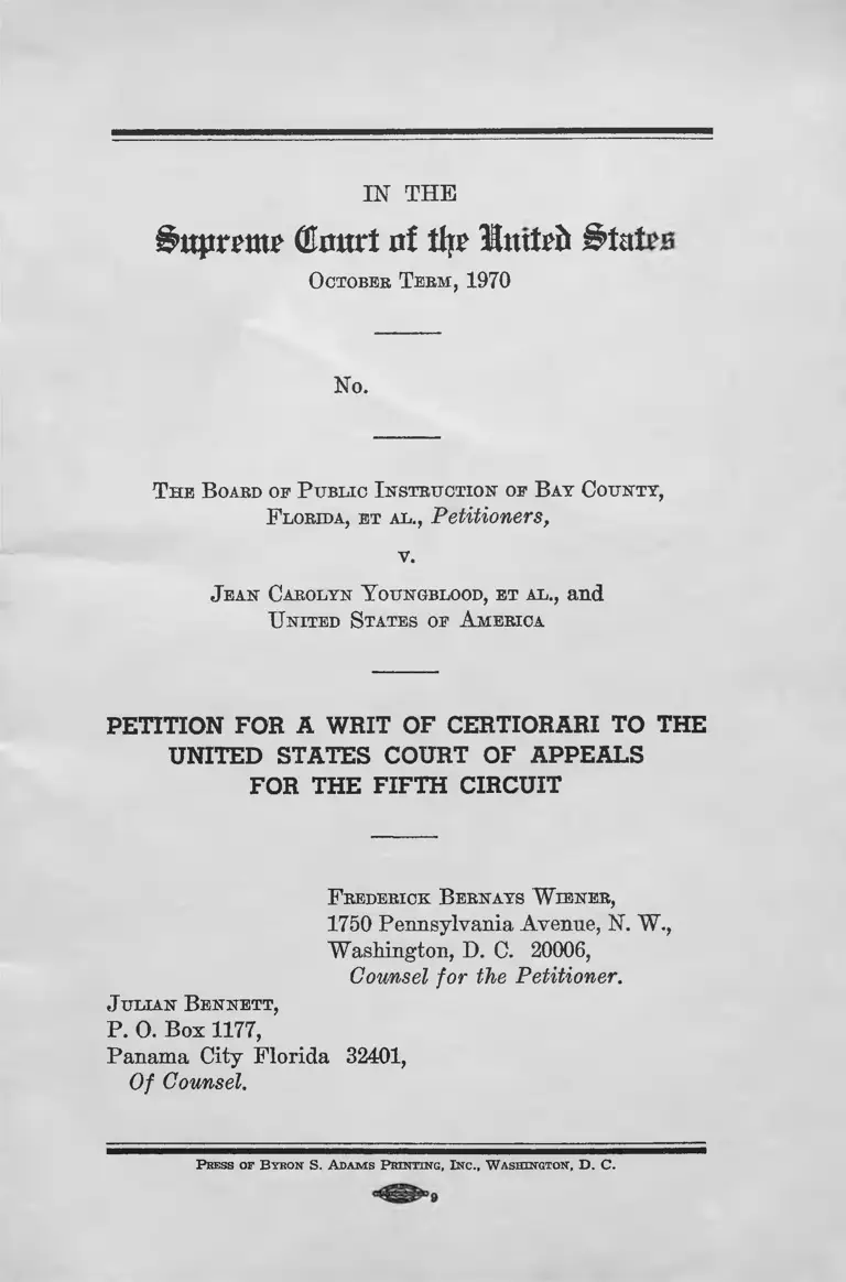 Board of Public Instruction of Bay County, Florida v. Youngblood Petition for a Writ of Certiorari to the United States Court of Appeals for the Fifth Circuit preview