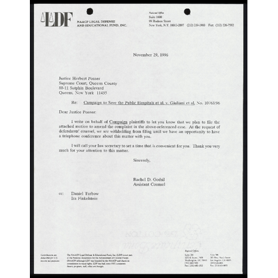 Letter to Justice Posner from Godsil RE: Motion to Amend Complaint preview