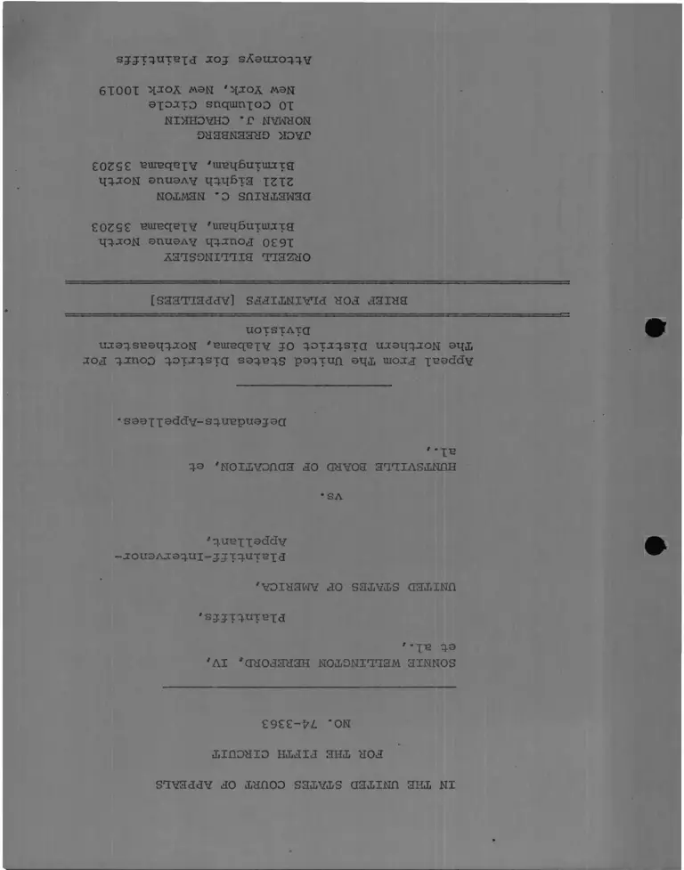 Wellington Hereford v. Huntington Board of Education Brief for Plaintiffs-Appellees preview