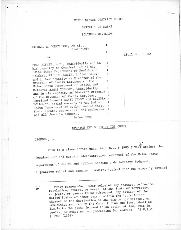 Westberry v. Fisher Opinion and Order of the Court preview