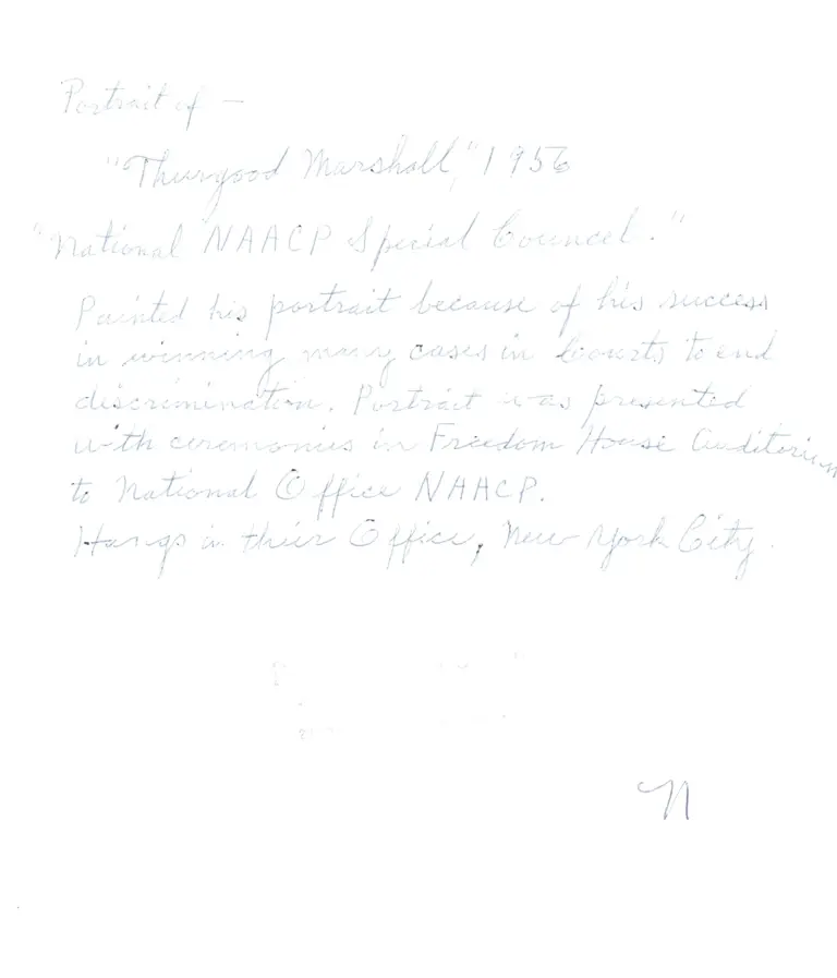 Marshall, Thurgood, 1956, undated - 5 of 8 (back) preview