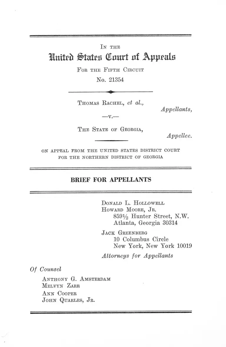 Rachel v. Georgia Brief for Appellants preview