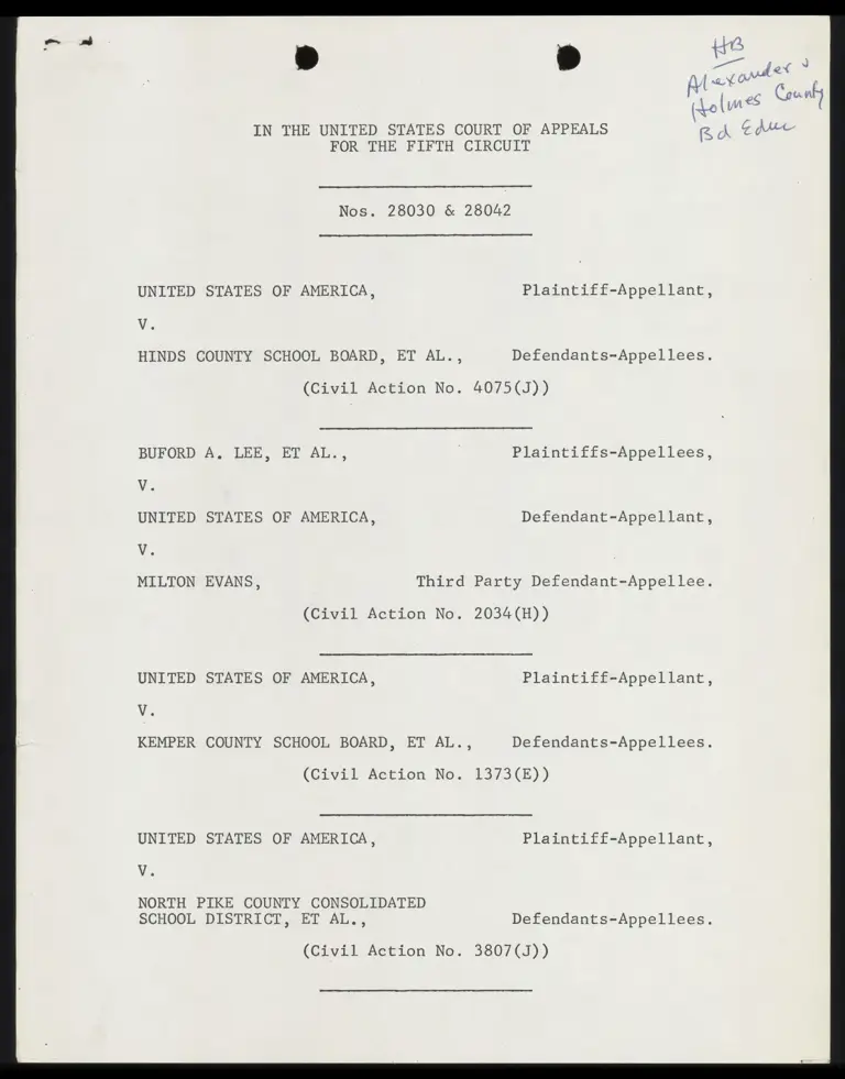 List of Consolidated Cases preview