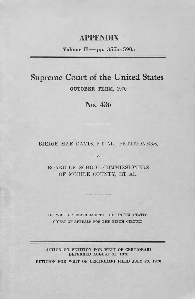 Davis v. Mobile County Board of School Commissioners Appendix Volume II preview