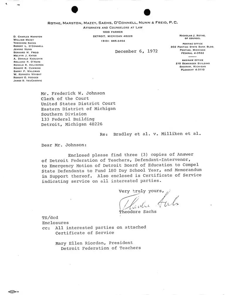 Defendant-Intervenor's Answer to Emergency Motion and Memorandum in Support with Cover Letter preview