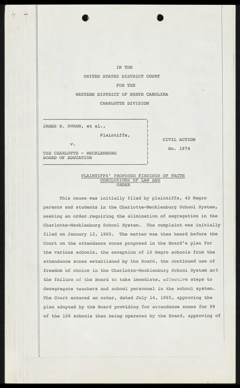 Plaintiffs' Proposed Findings of Facts Conclusions of Law and Order preview