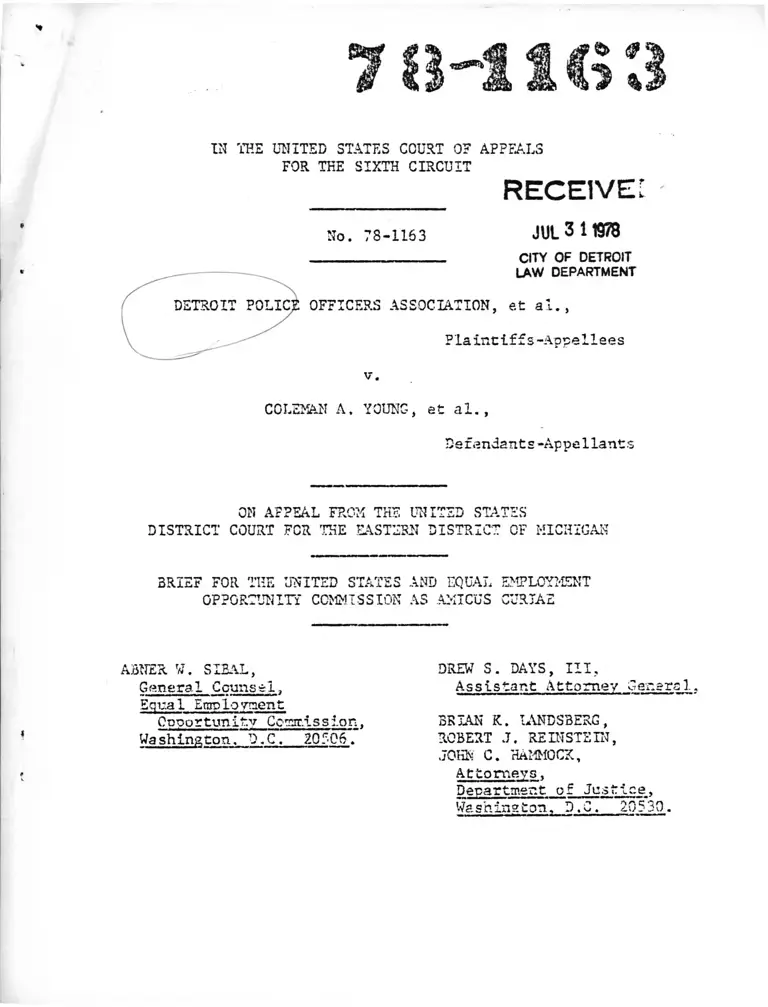 Detroit Police Officers Association v. Young Brief Amicus Curiae preview