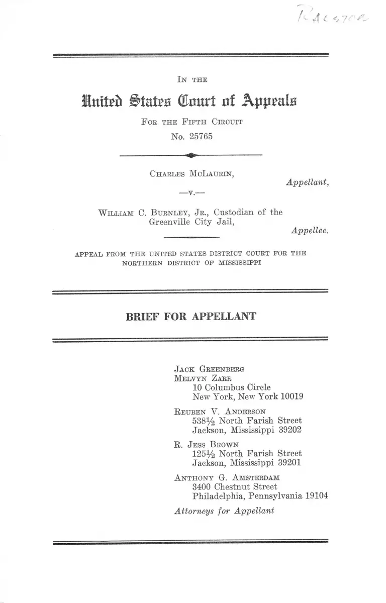 McLaurin v. Burnley Jr. Brief for Appellant preview