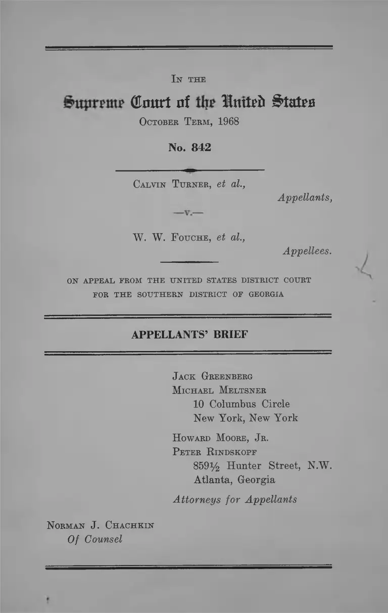 Turner v. Fouche Appellants' Brief preview