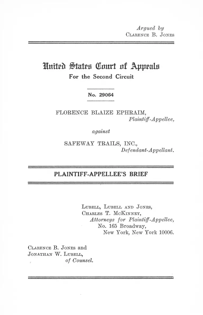 Ephraim v. Safeway Trails, Inc. Plaintiff-Appellee's Brief preview
