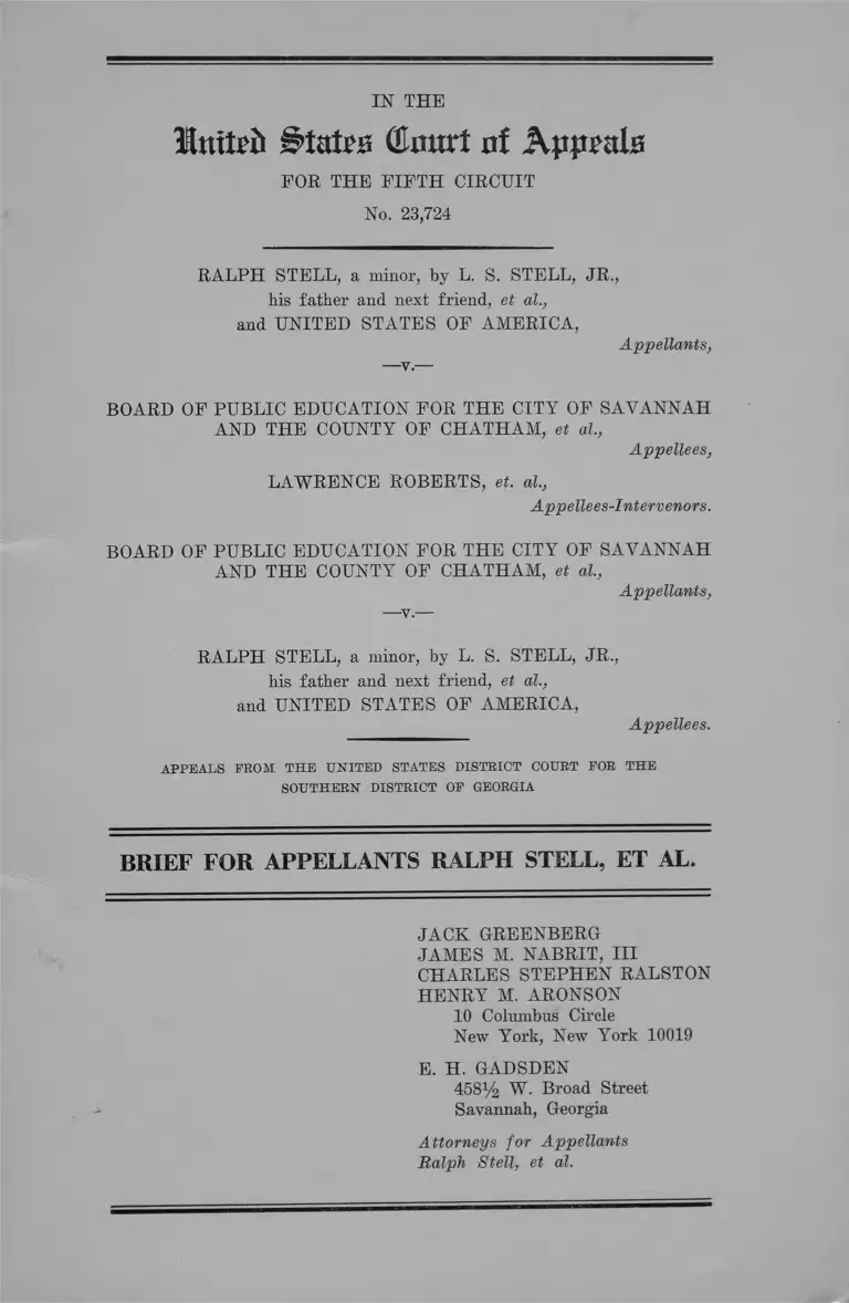 Stell v. Savannah-Chatham County Board of Education Brief for Appellants preview