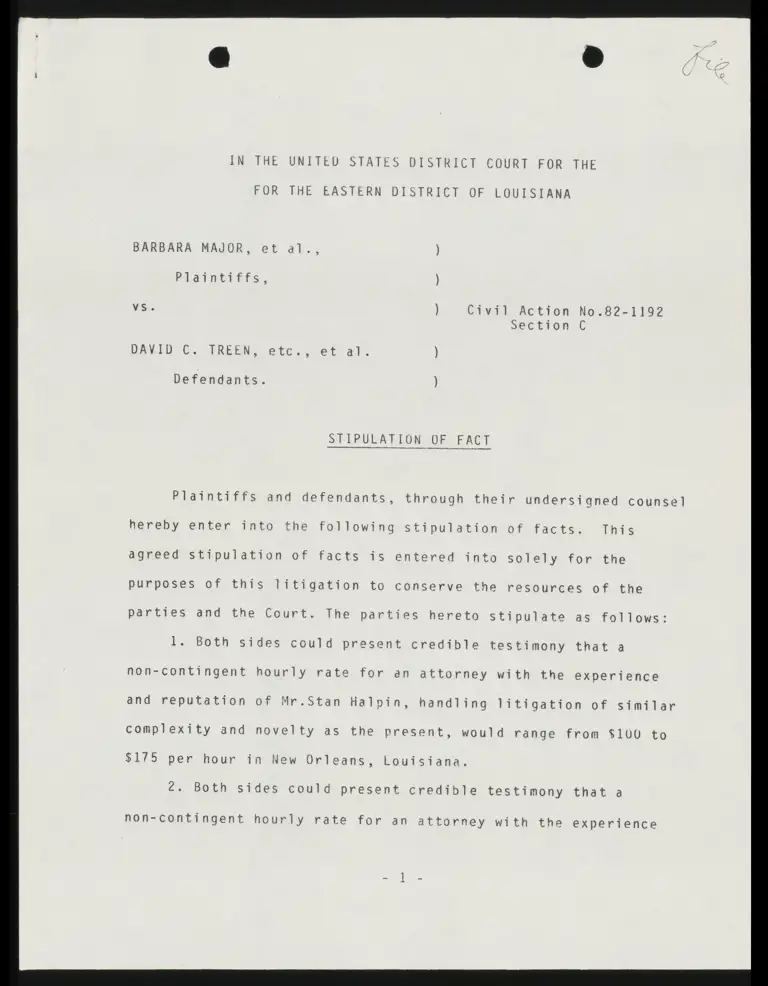 Stipulation of Fact preview