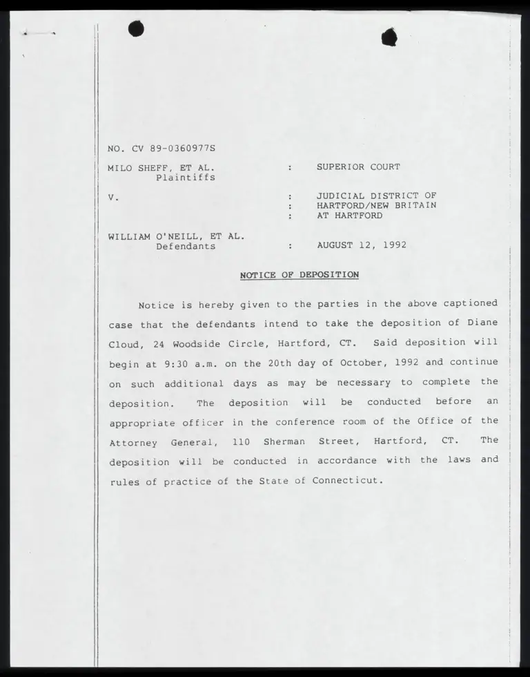 Notice of Deposition preview