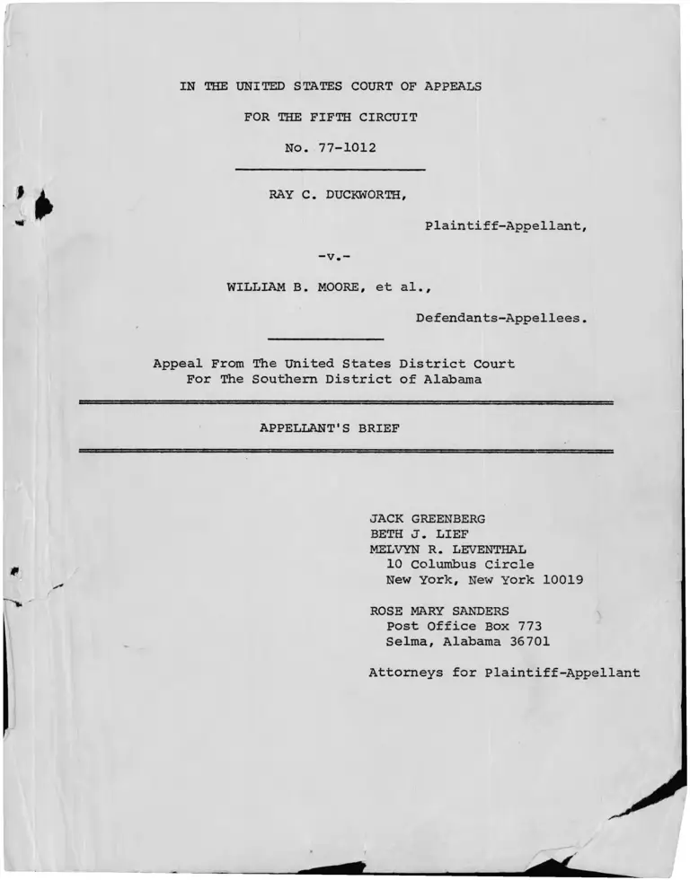 Duckworth v. Moore Appellant's Brief preview