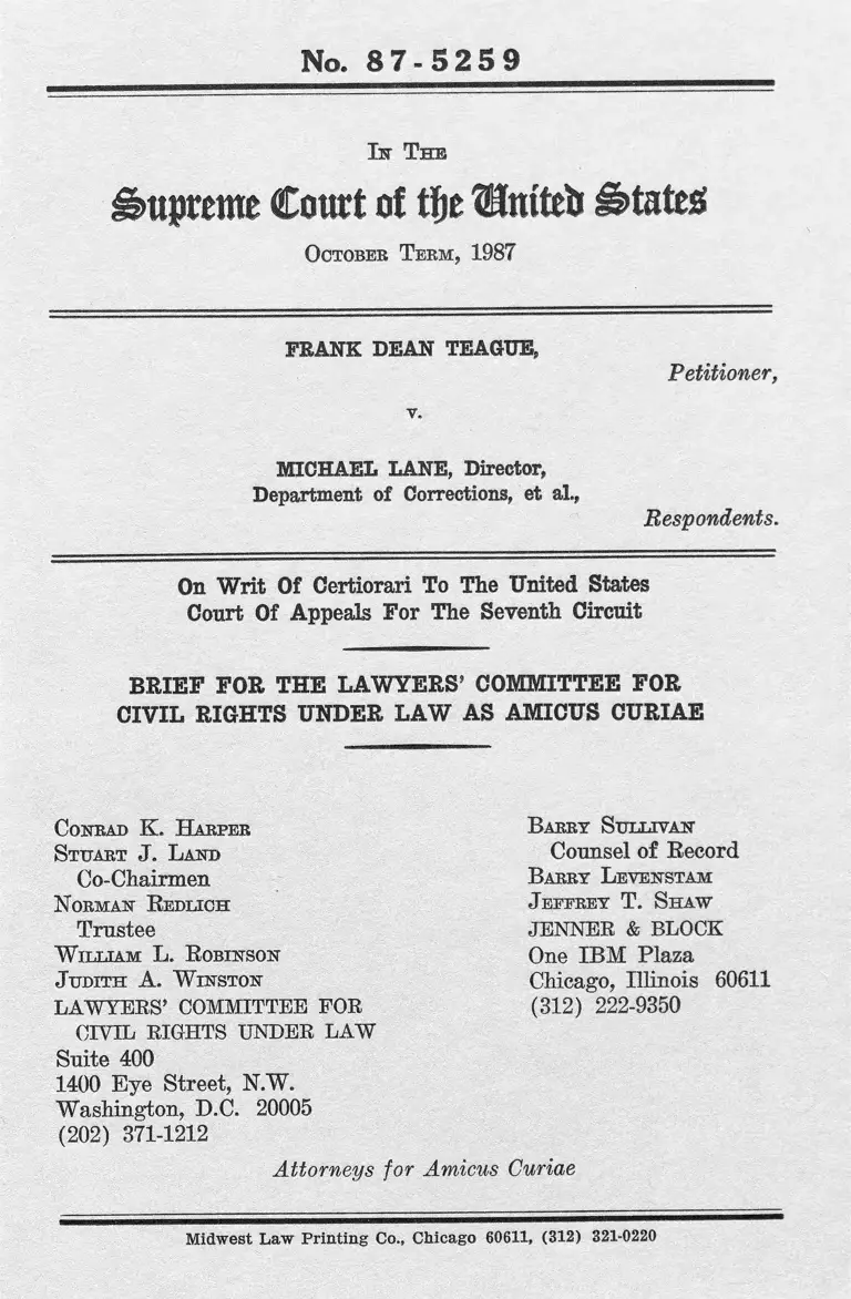 Teague v. Lane Brief Amicus Curiae preview